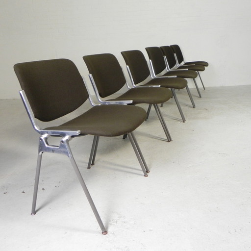 Ensemble de 6 chaises Castelli Dsc Axis 106 par Giancarlo Piretti, années 1960