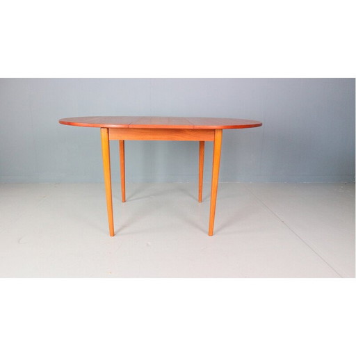 Table de salle à manger extensible en teck, Danemark 1960