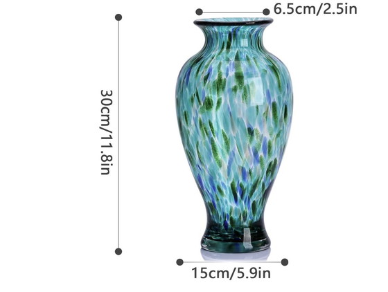 Image 1 of Grand Vase Verre De Murano Soufflé À La Main 