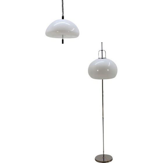 Image 1 of Lampadaire vintage avec lampe suspendue par Harvey Guzzini pour Meblo, Italie 1970