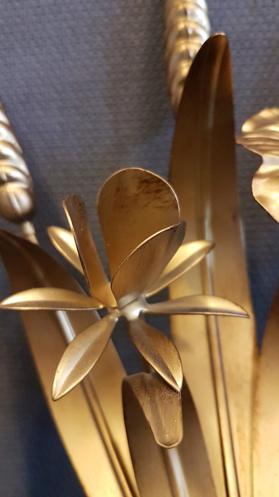 Image 1 of Lampe murale italienne Hollywood Regency Corn Halls