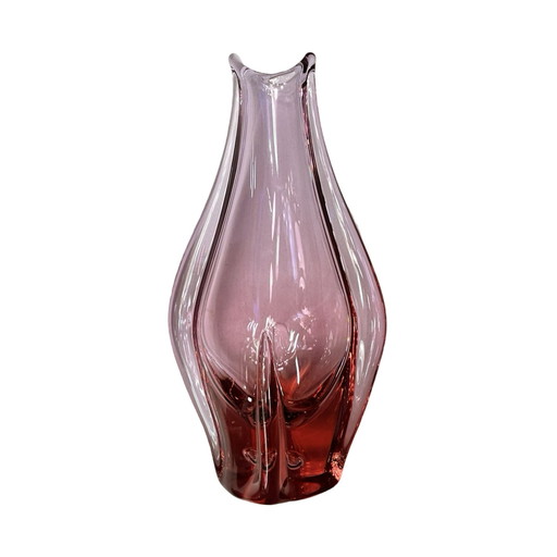 Vase en verre, conçu par M. Klinger, Železny Brod Sklo, Tchécoslovaquie, années 1960.