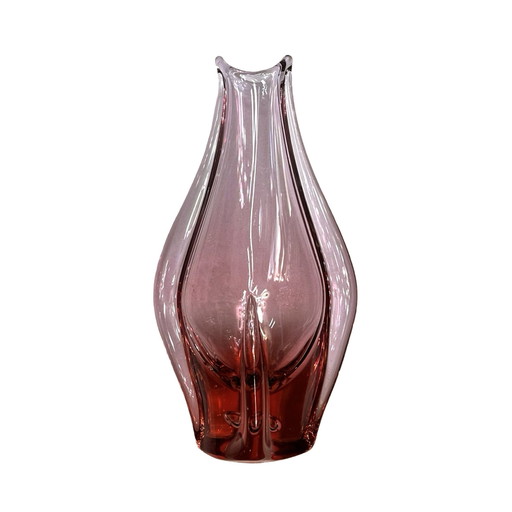 Vase en verre, conçu par M. Klinger, Železny Brod Sklo, Tchécoslovaquie, années 1960.