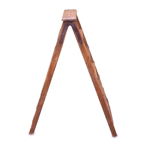 Image 1 of Échelle de peintre en bois vintage, 1900
