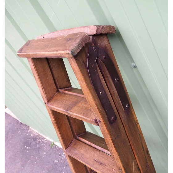 Image 1 of Échelle de peintre en bois vintage, 1900