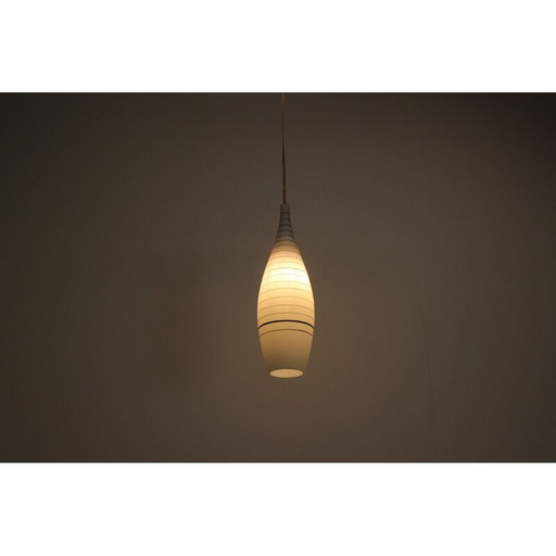 Lampe suspendue vintage en verre, Tchécoslovaquie 1970