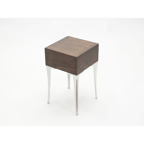 Image 1 of Paire de bouts de canapé vintage en ébène et acier 1970