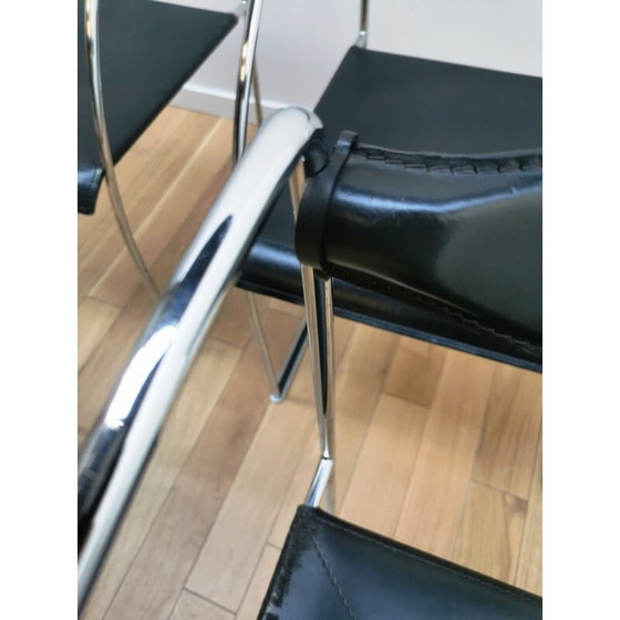 Image 1 of Ensemble de 4 chaises Patoz vintage par Francesco Soro pour Icf, Italie