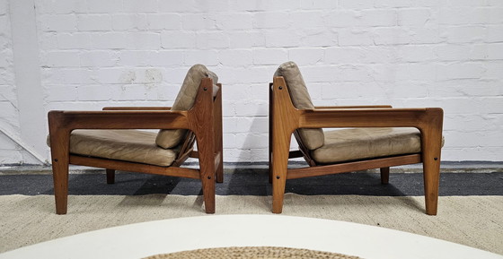 Image 1 of Arne Wahl Iversen Mid Century Ensemble de sièges 60S Canapé Fauteuil Chaise Teck Arm Chairs Easy Chair