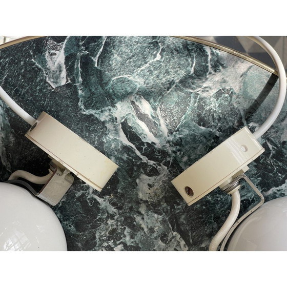 Image 1 of Paire d'appliques Eyeball en plastique blanc et chrome, UK 1960