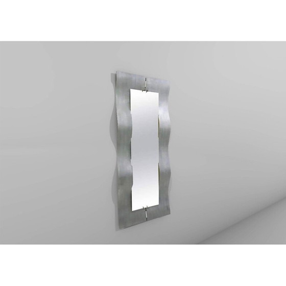 Image 1 of Miroir "Wave" vintage en aluminium par Lorenzo Burchiellaro, 1970