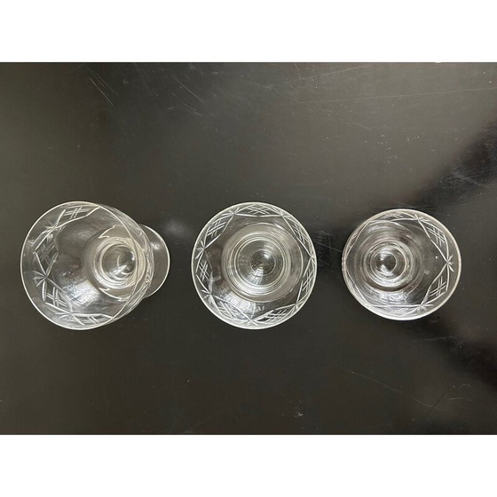 Image 1 of Ensemble de verres ciselés vintage, 1950