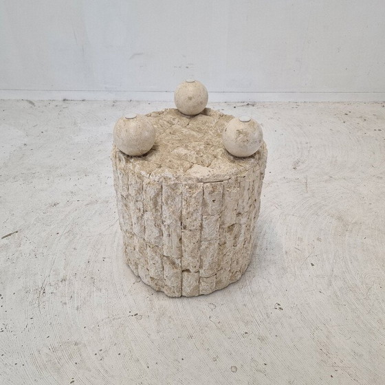 Image 1 of Table basse vintage en pierre fossile par Pierre Magnussen Ponte, 1980