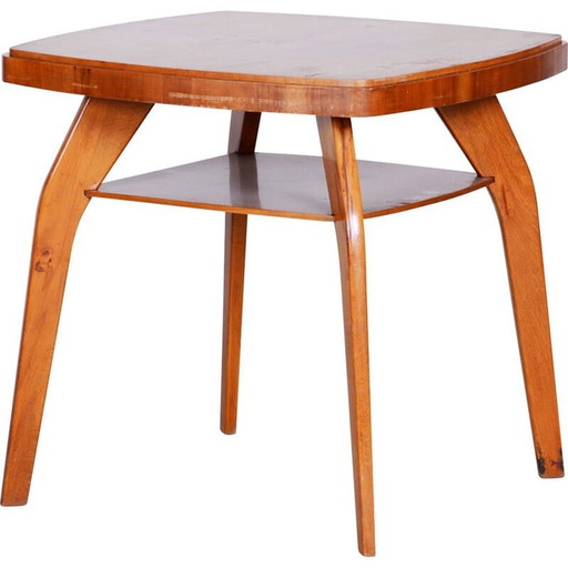 Table d'appoint en hêtre et noyer du milieu du siècle, années 1950