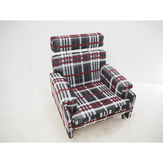 Image 1 of Fauteuil vintage à carreaux, Tchécoslovaquie 1960