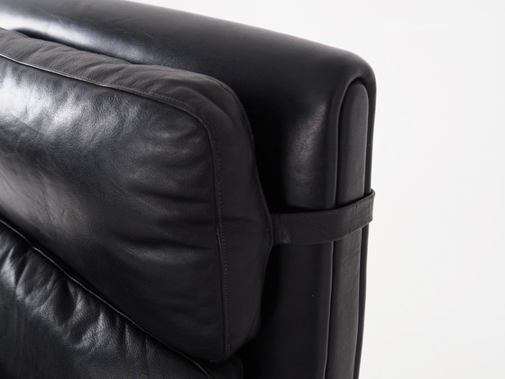 Image 1 of Fauteuil en cuir noir, Design danois, 1970S, Production : Danemark