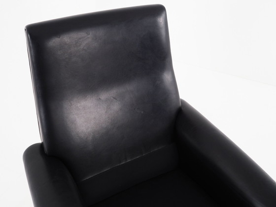 Image 1 of Fauteuil en cuir noir, Design danois, 1970S, Production : Danemark