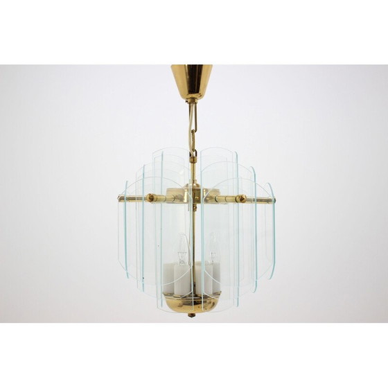 Image 1 of Lampe suspendue en verre vintage par Jablonecké Sklárny, Tchèque 1980