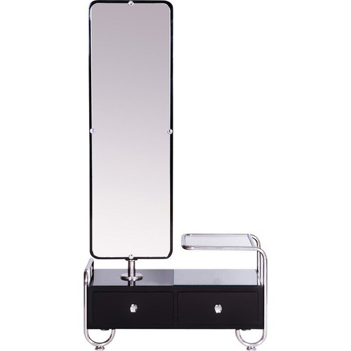 Table de toilette Art Déco noire vintage par Vichr a Spol, années 1930