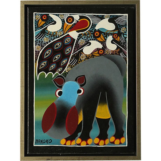 Image 1 of Peinture vintage de Saidi Nakoko, Tanzanie 1970