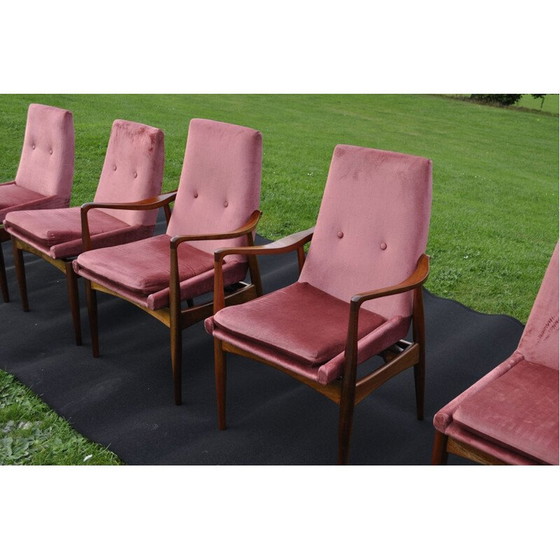 Image 1 of Ensemble de 4 chaises et 2 fauteuils vintage par David Walker pour Dalescraft furniture