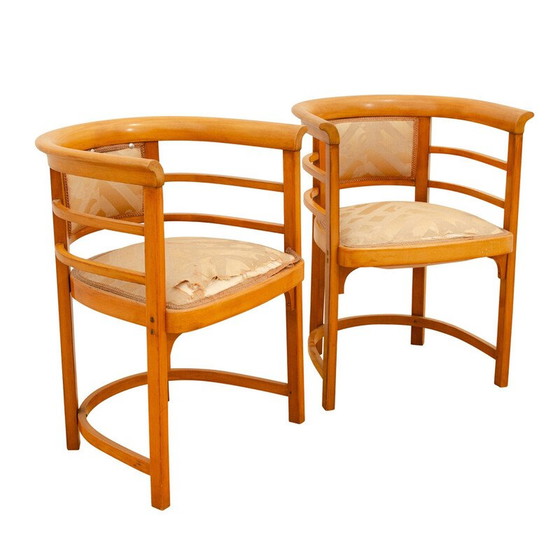 Image 1 of Paire de fauteuils vintage en bois courbé, Autriche 1920