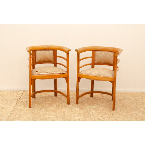 Image 1 of Paire de fauteuils vintage en bois courbé, Autriche 1920