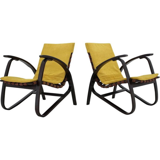 Image 1 of Paire de fauteuils vintage en bois de Jan Vanek Bentwood, République tchèque 1940