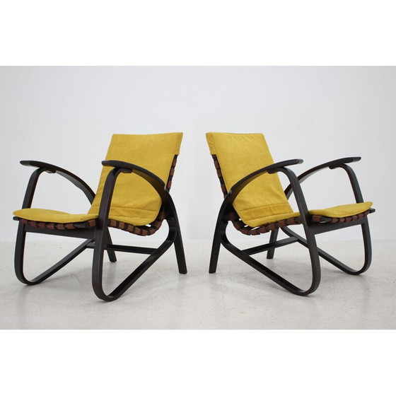 Image 1 of Paire de fauteuils vintage en bois de Jan Vanek Bentwood, République tchèque 1940