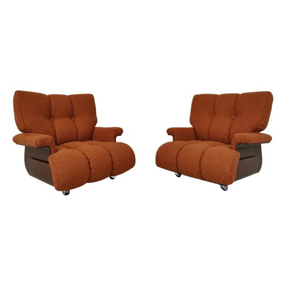 Image 1 of Paire de fauteuils orange du Mid Century, Italie années 1960