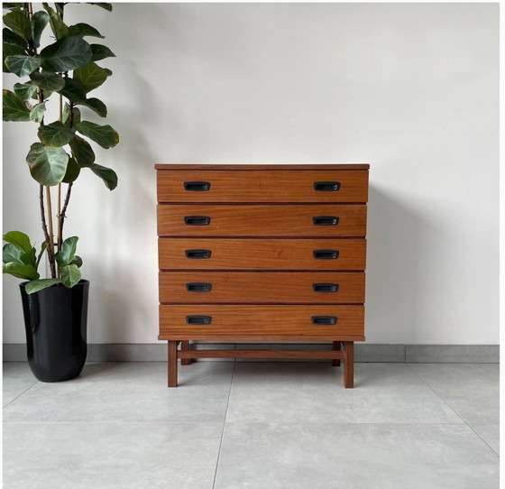 Image 1 of Commode, placage de teck, Belgique 1960's - 1970's