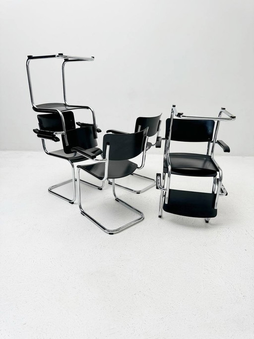 Chaises à piètement luge S 43F Von Mart Stam Für Thonet, 6Er Set