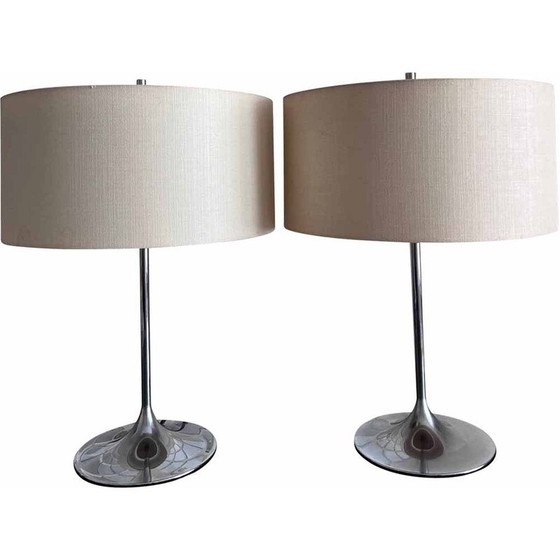 Image 1 of Paire de lampes chromées vintage par Frank Bentler pour Wila, Allemagne 1970
