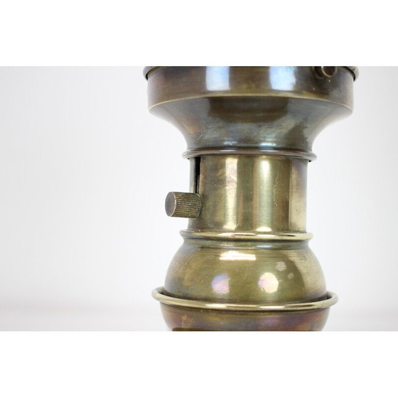 Image 1 of Lampe Vintage Art Déco en laiton et verre, Tchécoslovaquie 1930