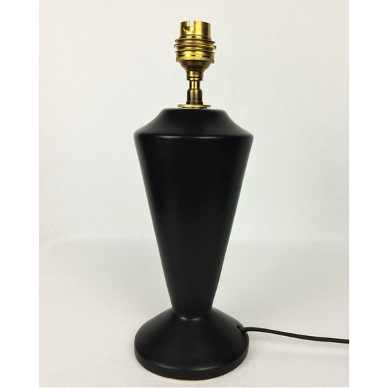 Image 1 of Lampe vintage en céramique noire, 1950
