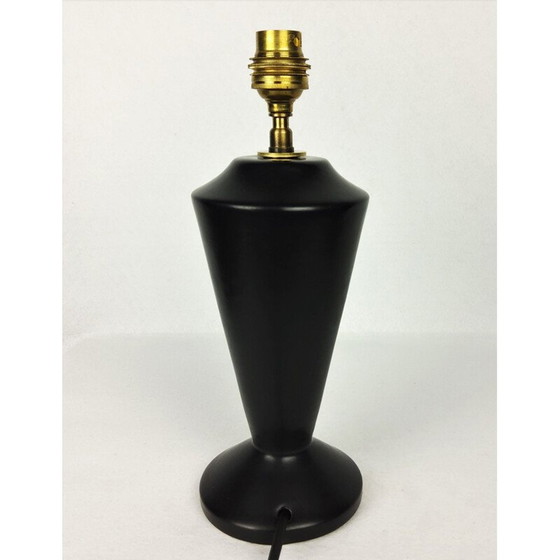 Image 1 of Lampe vintage en céramique noire, 1950