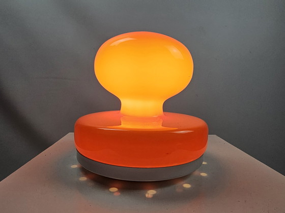 Image 1 of Lampe à poser italienne en verre orange