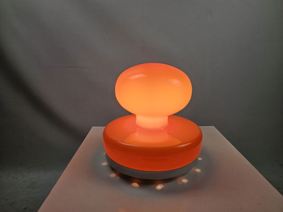 Image 1 of Lampe à poser italienne en verre orange