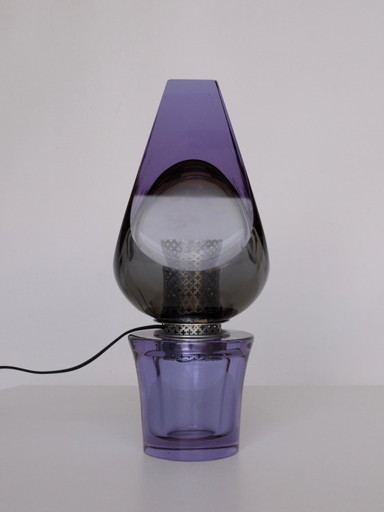 Image 1 of Lampe de table italienne en verre par Flavio Poli pour Seguso Vetri Darte, 1970S