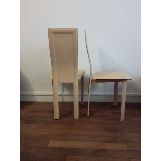 Image 1 of Paire de chaises en cuir vintage, Italie 1970