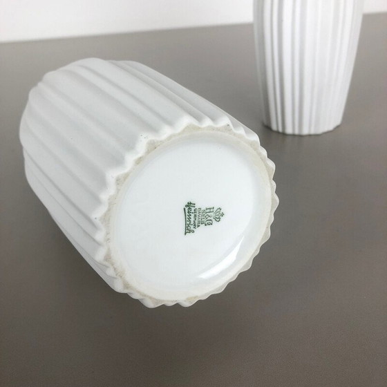 Image 1 of Paire de vases en porcelaine Op Art par Heinrich Selb Allemagne 1970