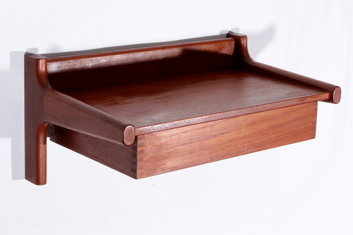 Console flottante moderne danoise en teck par Kai Kristiansen, 1960S