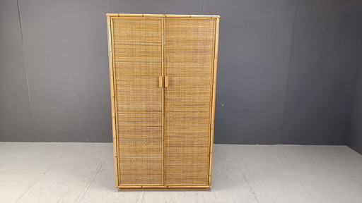 Armoire en rotin et bambou, 1970