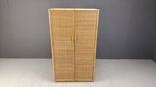 Armoire en rotin et bambou, 1970