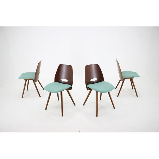 Image 1 of Ensemble de 4 chaises de salle à manger vintage en bois par Frantisek Jirak, Tchécoslovaquie 1960