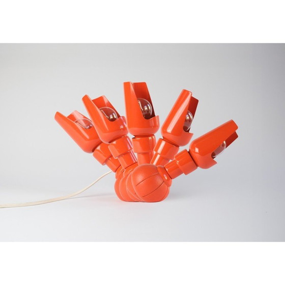 Image 1 of Paire de lampes vintage modèle 600P en aluminium laqué et cuir synthétique par Gino Sarfatti pour Arteluce, Italie 1966