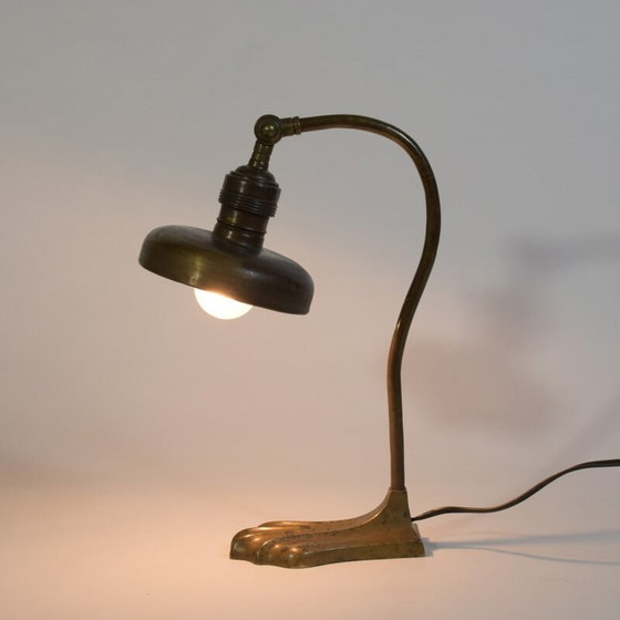 Image 1 of Lampe vintage art nouveau en bronze, années 1920
