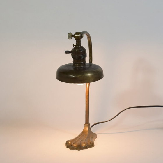 Image 1 of Lampe vintage art nouveau en bronze, années 1920