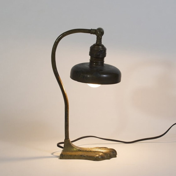 Image 1 of Lampe vintage art nouveau en bronze, années 1920