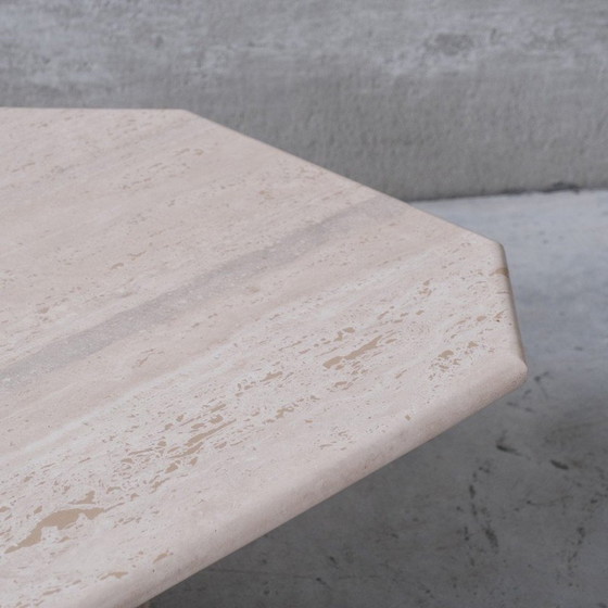 Image 1 of Table basse vintage en travertin, Belgique 1970